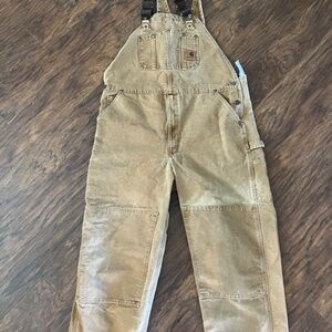 Carhartt RN14806 Brown Khaki Double Knee Extreme Wear Bib Overalls Men's 42 x 30